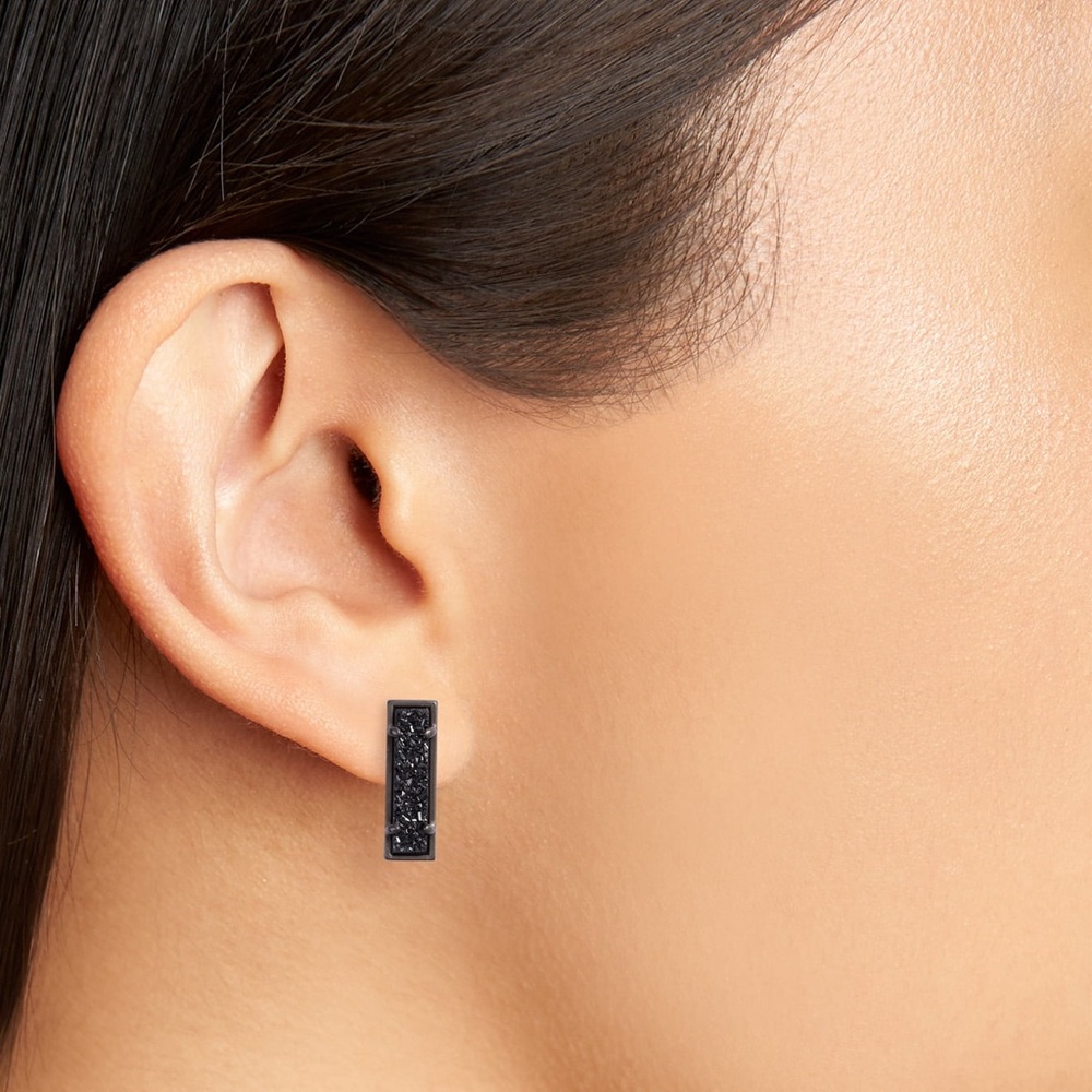 NWT Kendra Scott gunmetal drusy stud earrings - Picture 5 of 5